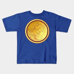 Gold coin with woman's portrait Kids T-Shirt